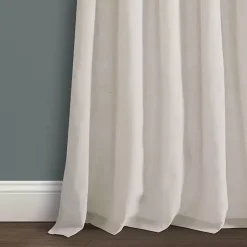 Kirklands Home Top Knotted Burlap Curtain Panel Set, 95 in. Ivory Clearance