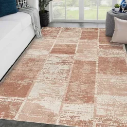 Kirklands Home Jordan Aly Sand Modern Area Rug, 5x7 Red Best