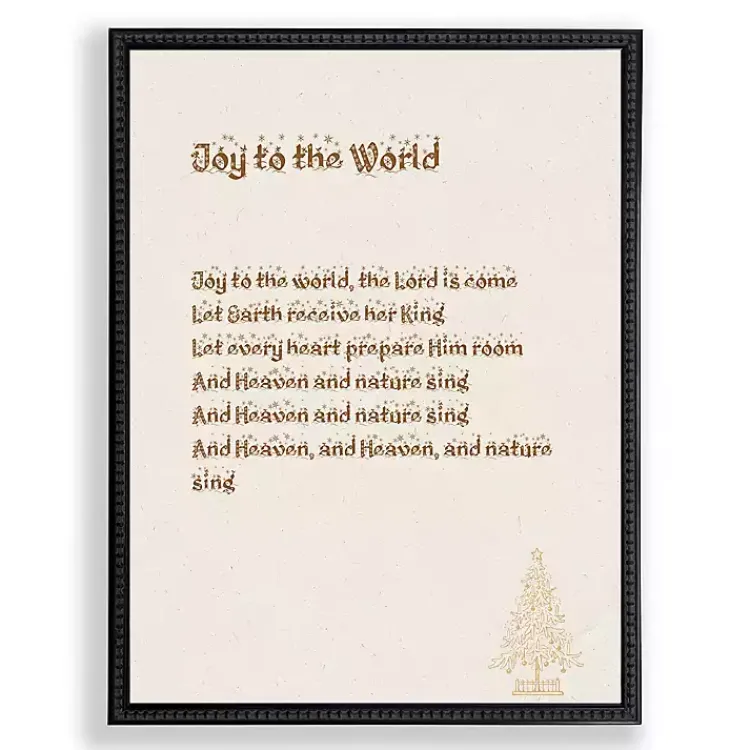 Christmas Art & Wall Decor>Kirklands Home Joy to the World Black Framed Wall Plaque