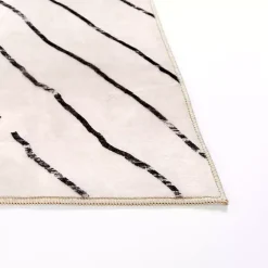 Kirklands Home Julia Black and White Washable Area Rug, 5x8 Hot