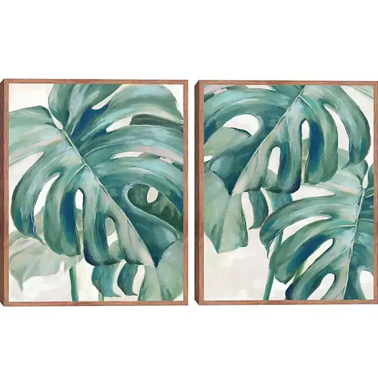 Kirklands Home Jungle Symphony Framed Canvas Art Prints, Set of 2 Green Clearance