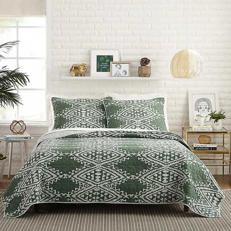 Kirklands Home Justina Blakeney Aisha King Quilt Set Green Hot