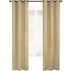 Kirklands Home Khaki Room Darkening Curtain Panel Set, 63 in. Tan Discount