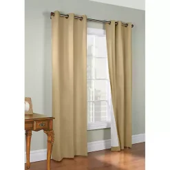 Kirklands Home Khaki Room Darkening Curtain Panel Set, 84 in. Tan Hot
