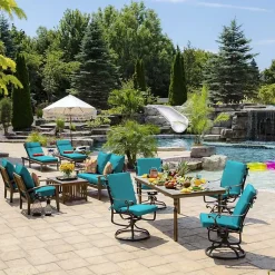Kirklands Home Lake Leala Outdoor Chaise Cushion Blue