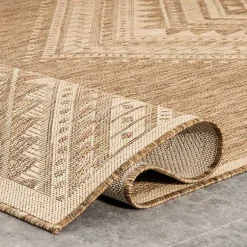 Kirklands Home Landy Aztec Outdoor Rug, 5x8 Tan Sale