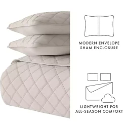 Kirklands Home Latte Stitched Diamond 3-pc. Queen Quilt Set Tan Sale