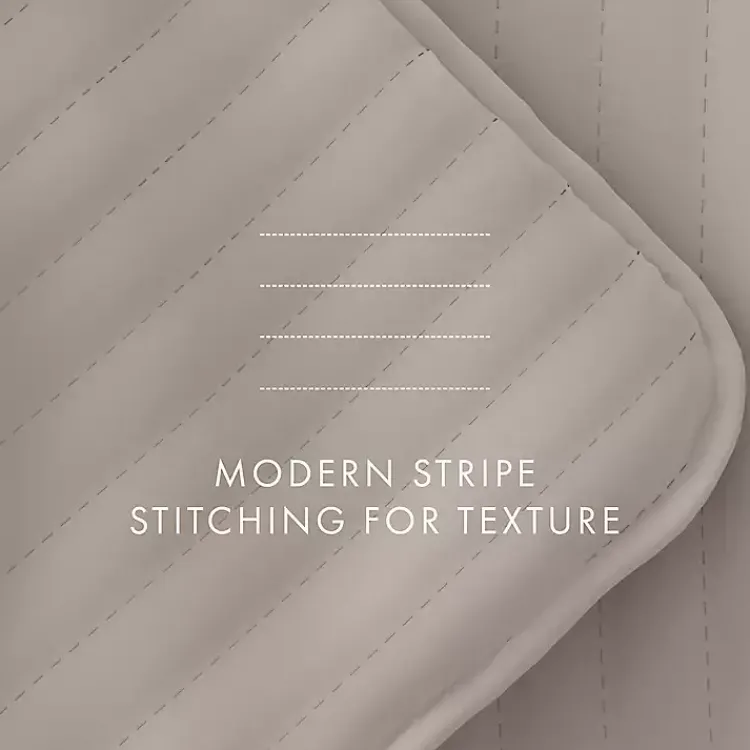 Kirklands Home Latte Stitched Stripes 3-pc. Queen Quilt Set Tan Sale