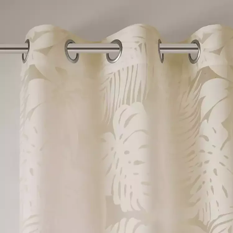 Kirklands Home Leilani Palm Leaf Curtain Panel, 63 in. Tan Outlet