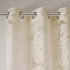 Kirklands Home Leilani Palm Leaf Curtain Panel, 84 in. Tan Discount