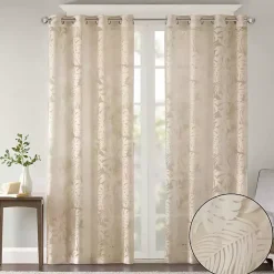 Kirklands Home Leilani Palm Leaf Curtain Panel, 95 in. Tan Clearance
