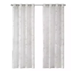 Kirklands Home Leilani Palm Leaf Curtain Panel, 84 in. White Best