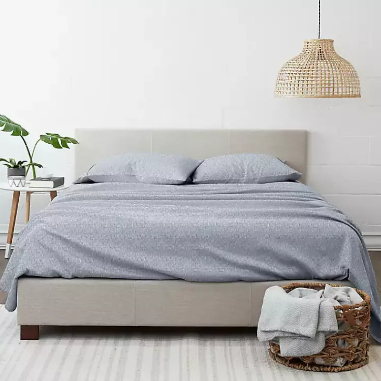 Kirklands Home Light Chambray 4-pc. Full Bed Sheet Set Blue