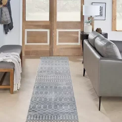 Kirklands Home Light Moroccan Washable Runner, 2x12 Blue Discount