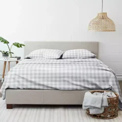 Kirklands Home Light Country Plaid 4-Pc. Full Bed Sheet Set Gray Outlet