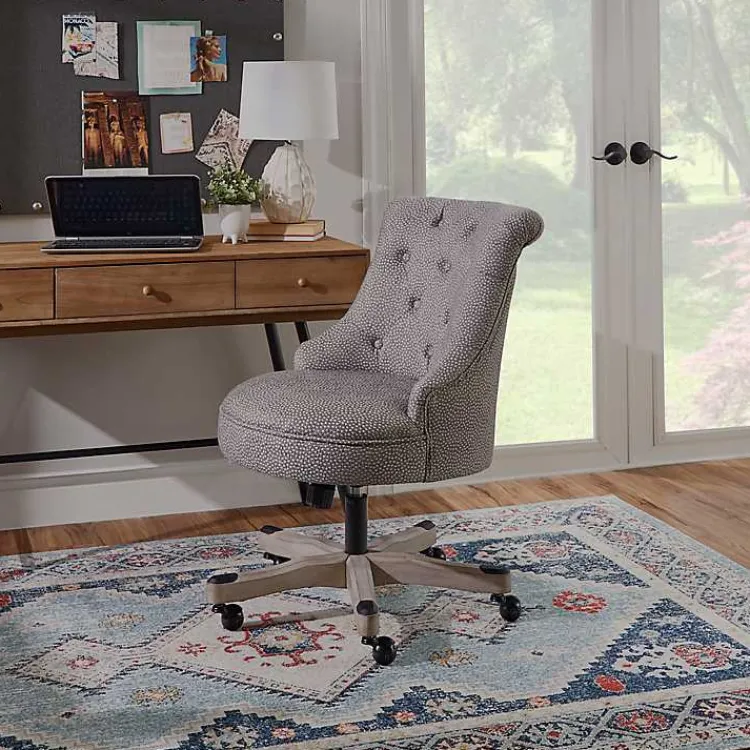 Kirklands Home Light Miller Tufted Office Chair Gray Outlet