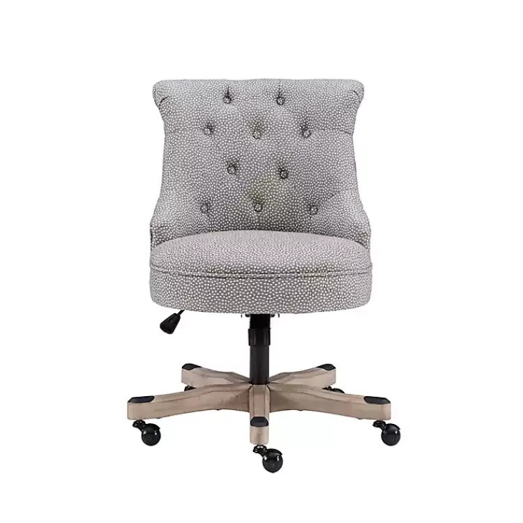 Kirklands Home Light Miller Tufted Office Chair Gray Outlet