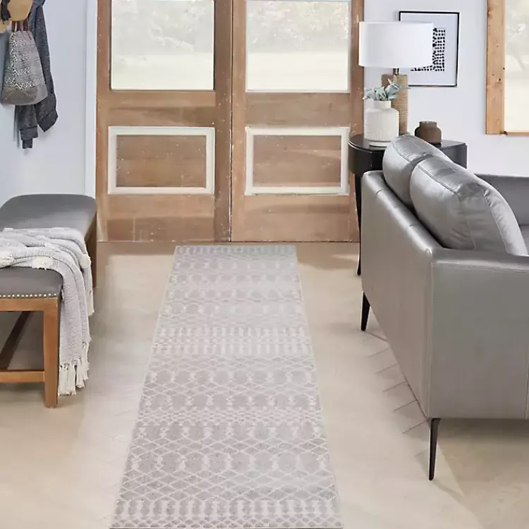 Kirklands Home Light Moroccan Washable Runner, 2x12 Gray Sale