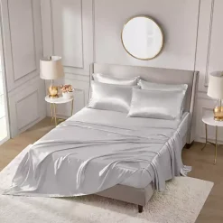Kirklands Home Light Satin 6-pc. California King Sheet Set Gray Sale