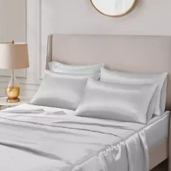 Kirklands Home Light Satin 6-pc. King Sheet Set Gray Discount