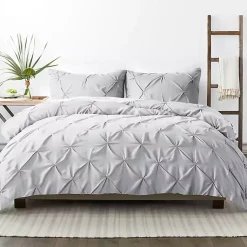 Kirklands Home Light Soft Pinched 3-pc. King Duvet Cover Set Gray Hot