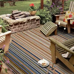 Kirklands Home Linear Seaside Outdoor Area Rug, 6x9 Multi Discount