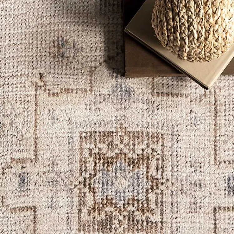 Kirklands Home Lottie Cream Vintage Washable Area Rug, 6x9 Ivory Best