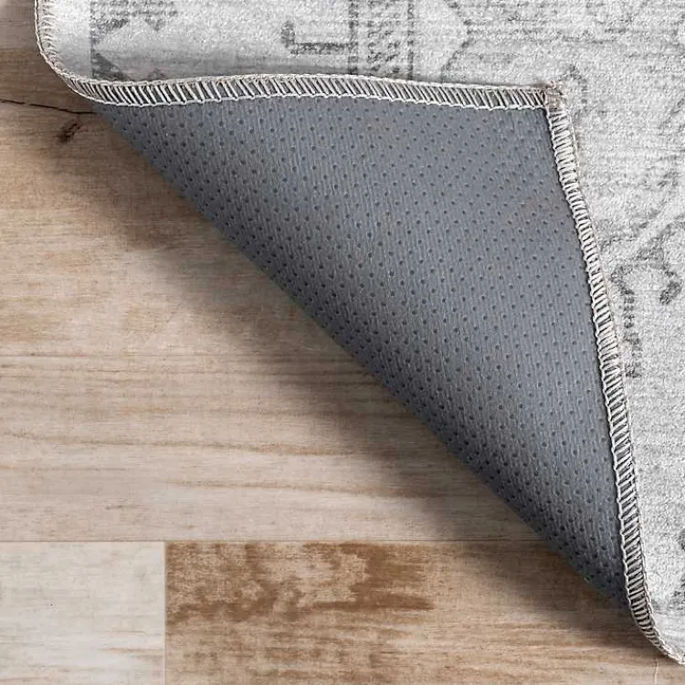 Kirklands Home Lottie Vintage Washable Area Rug, 8x10 Gray Clearance