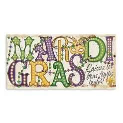 Mardi Gras Decorations>Kirklands Home Mardi Gras Mask Canvas Art Print, 40x20 in.