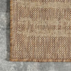 Kirklands Home Marti Banded Lines Outdoor Rug, 8x10 Tan Outlet