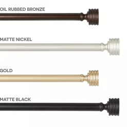 Kirklands Home Matte Nickel Stacked Cylinder Curtain Rod, 120 in. Clearance
