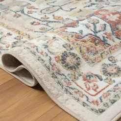 Kirklands Home Medallion Rust Area Rug, 5x7 Ivory Clearance