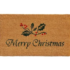 Outdoor Christmas Decorations>Kirklands Home Merry Christmas Holly Sprig Doormat