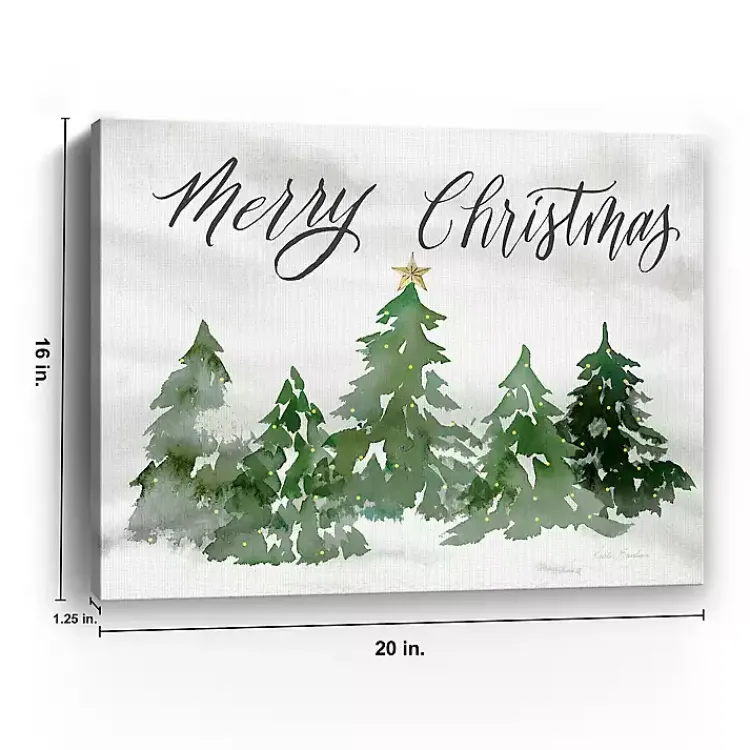 Christmas Art & Wall Decor>Kirklands Home Merry Christmas Trees Canvas Art Print