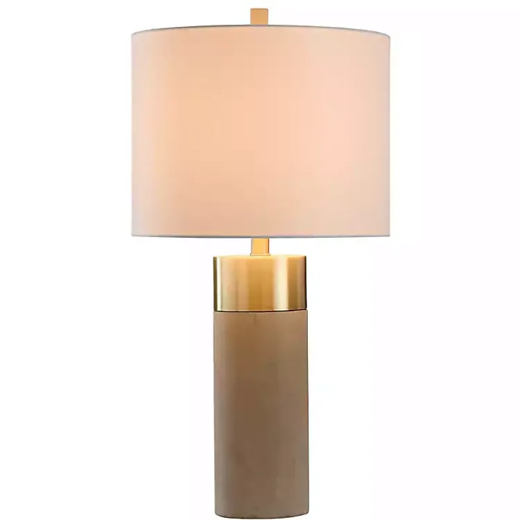 Kirklands Home Metal and Concrete Cylindrical Table Lamp Best