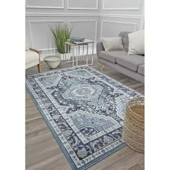 Kirklands Home Midnight Blue Frieda Medallion Area Rug, 8x10 Sale