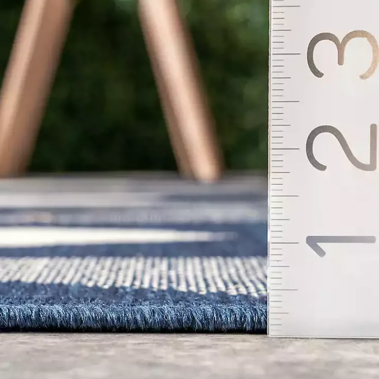 Kirklands Home Mitchell Blue Geo Diamonds Outdoor Rug, 5x8 Sale