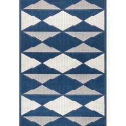 Kirklands Home Mitchell Blue Geo Diamonds Outdoor Rug, 8x10 Hot