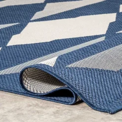 Kirklands Home Mitchell Blue Geo Diamonds Outdoor Rug, 8x10 Hot