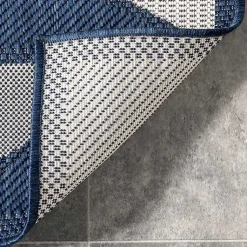 Kirklands Home Mitchell Blue Geo Diamonds Outdoor Rug, 8x10 Hot