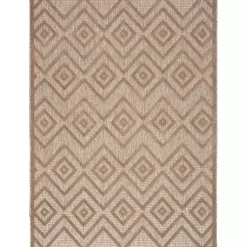 Kirklands Home Mocha Diamond Outdoor Area Rug, 6x9 New