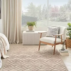 Kirklands Home Mocha Diamond Outdoor Area Rug, 6x9 New