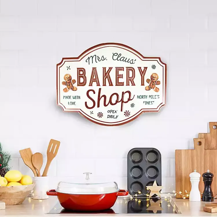 Christmas Art & Wall Decor>Kirklands Home Mrs. Claus Bakery Shop Wall Plaque