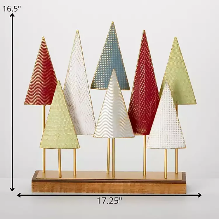 Christmas Decorations>Kirklands Home Color Metal Tabletop Trees Multi