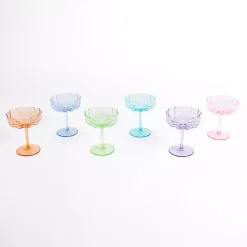 Kirklands Home color Floral Coupe Glasses, Set of 6 Multi