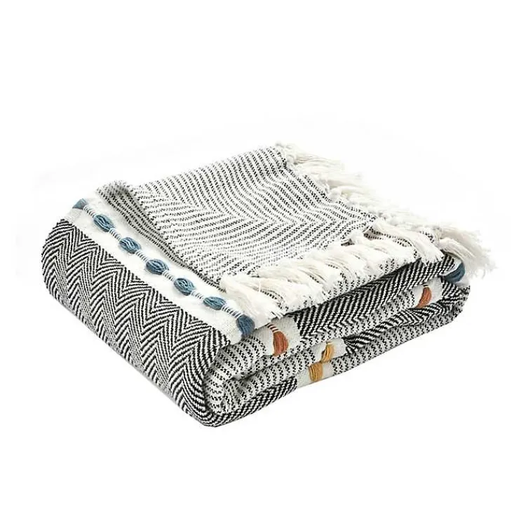 Blankets & Throws>Kirklands Home color Herringbone Stripe Throw Multi