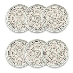 Kirklands Home color Melamine Malena Salad Plates, Set of 6 Multi New