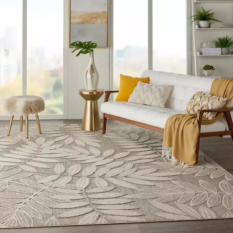 Kirklands Home Natural Botanical Leaves Outdoor Area Rug, 9x13 Discount