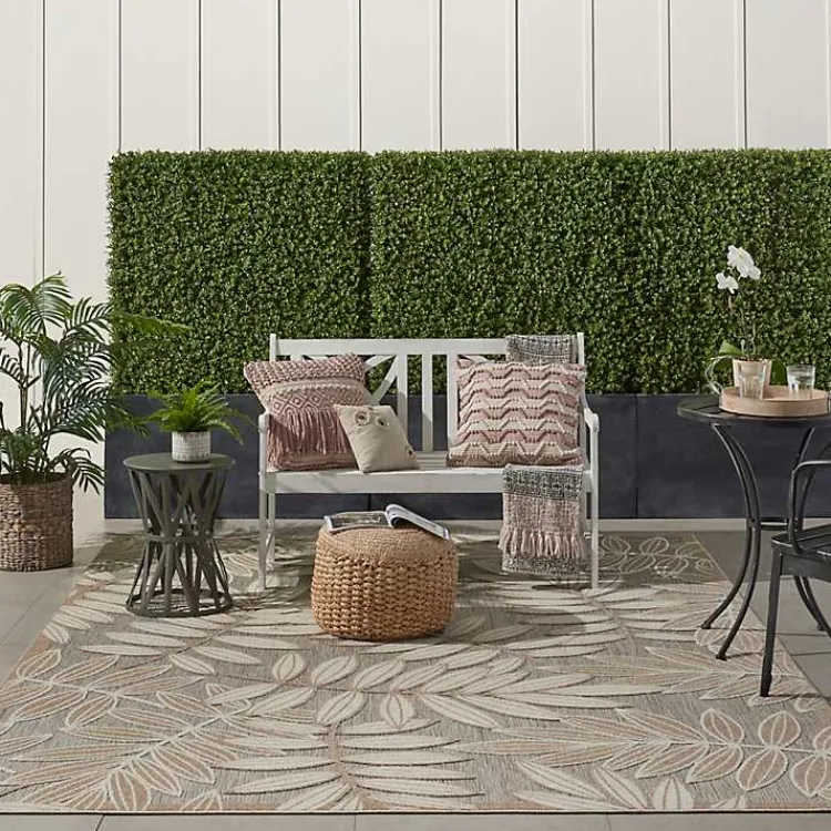 Kirklands Home Natural Botanical Leaves Outdoor Area Rug, 9x13 Discount