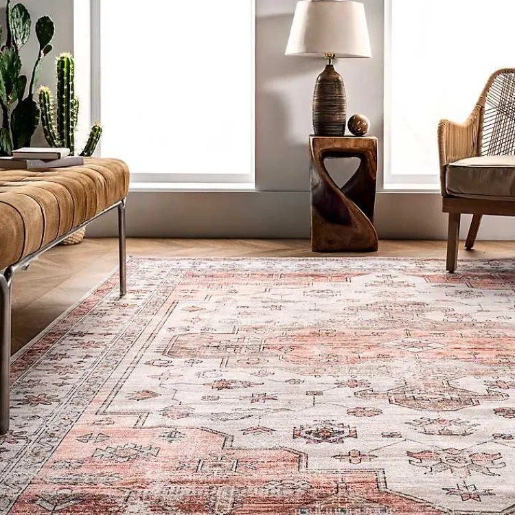 Kirklands Home Natural Faded Vintage Washable Runner Outlet